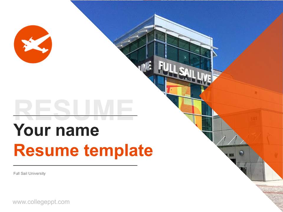 Full Sail University Resume PPT Template4:3 ratio PPT effect preview image5