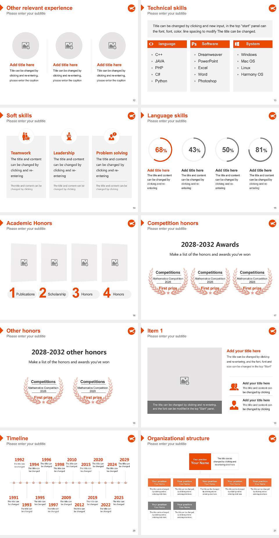 Full Sail University Resume PPT Template4:3 ratio PPT effect preview image3