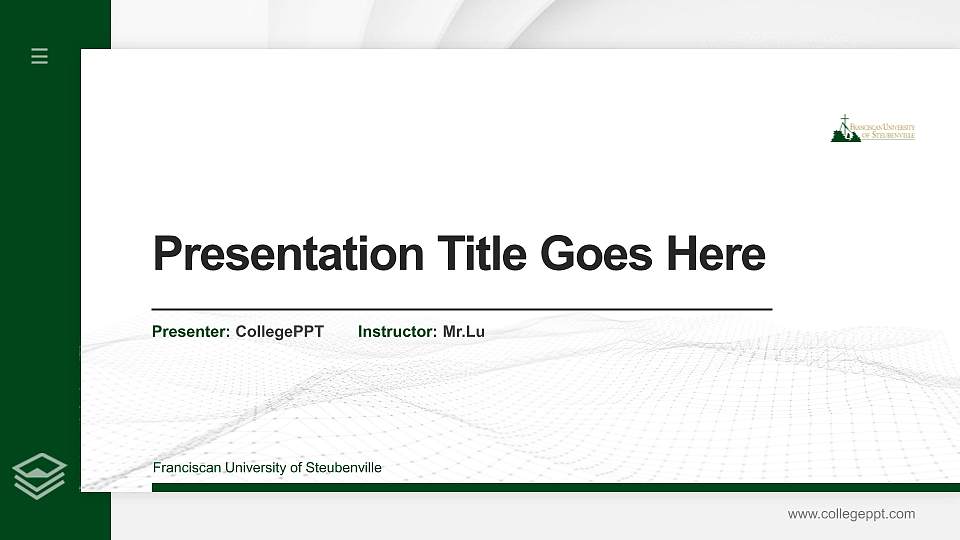 Franciscan University of Steubenville Thesis Proposal/Graduation Defense PPT Template16:9 ratio PPT effect preview image