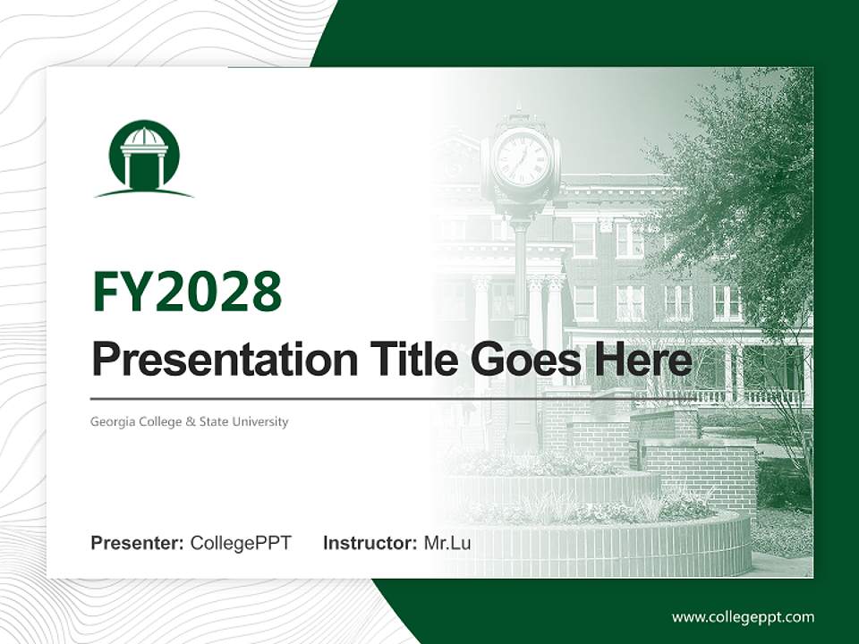 Georgia College & State University Academic Presentation/Research Findings Report PPT Template4:3 ratio PPT effect preview image5