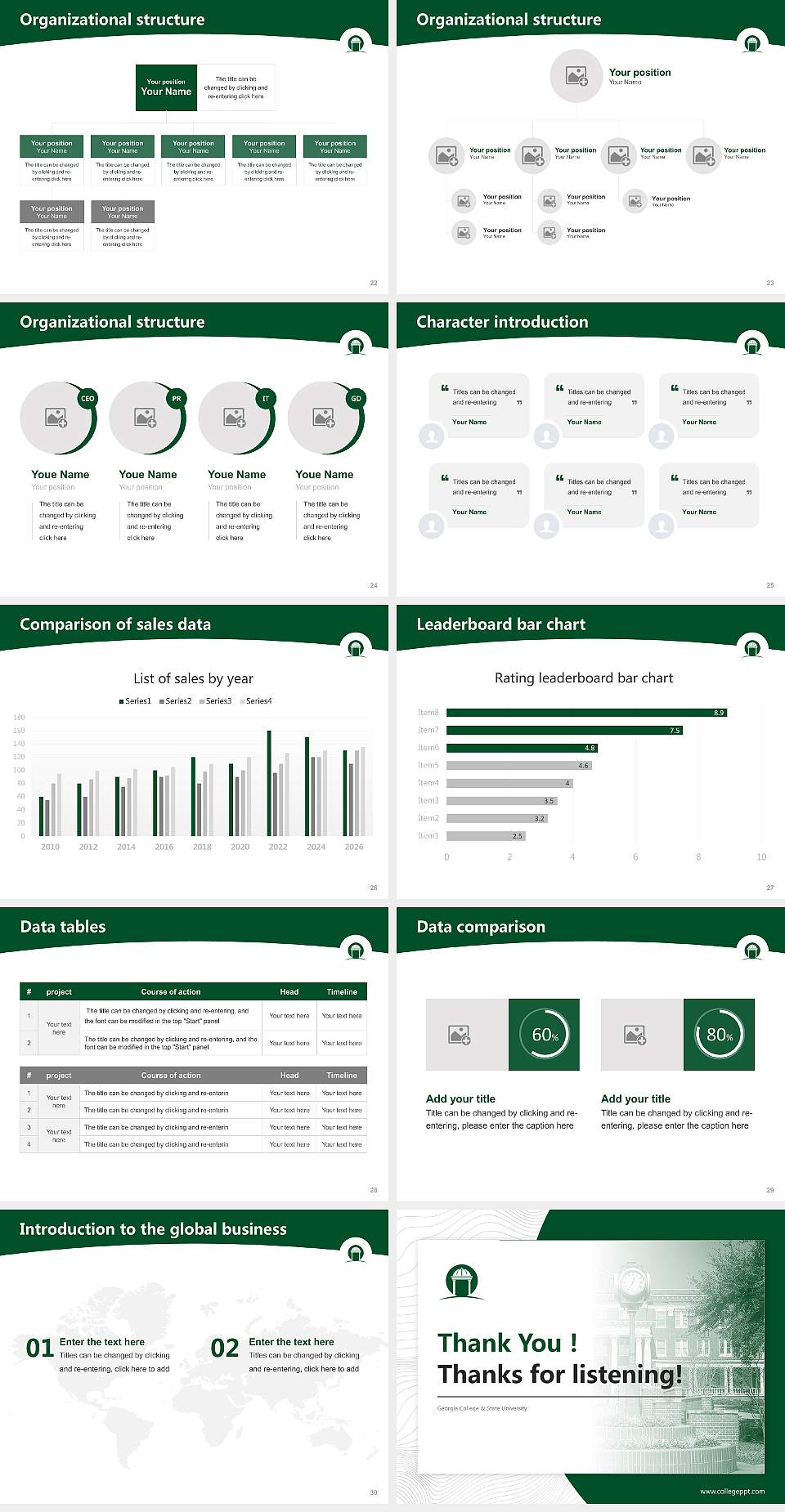 Georgia College & State University Academic Presentation/Research Findings Report PPT Template4:3 ratio PPT effect preview image4