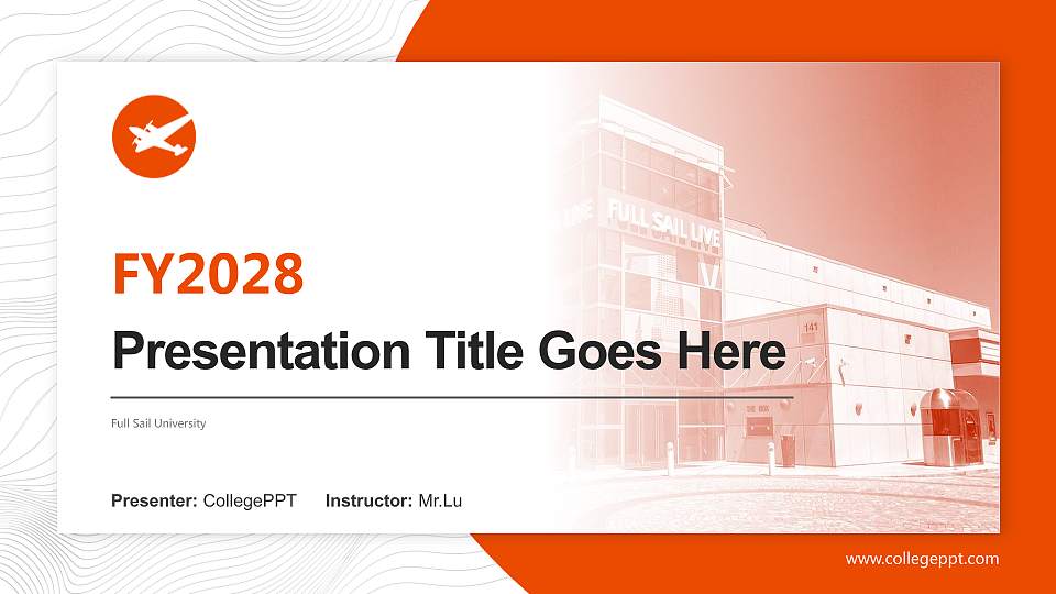 Full Sail University Academic Presentation/Research Findings Report PPT Template16:9 ratio PPT effect preview image