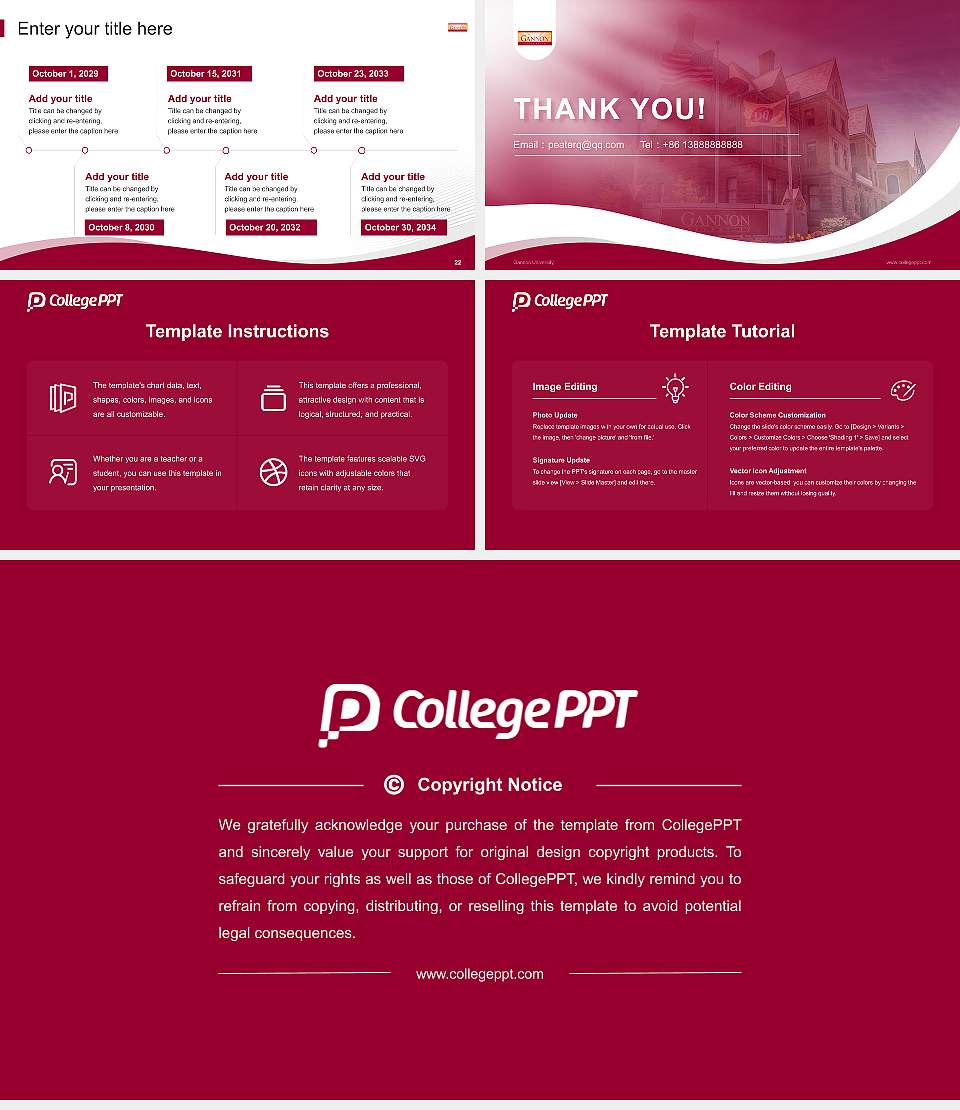 Gannon University Lecture Sharing and Networking Event PPT Template16:9 ratio PPT effect preview image4