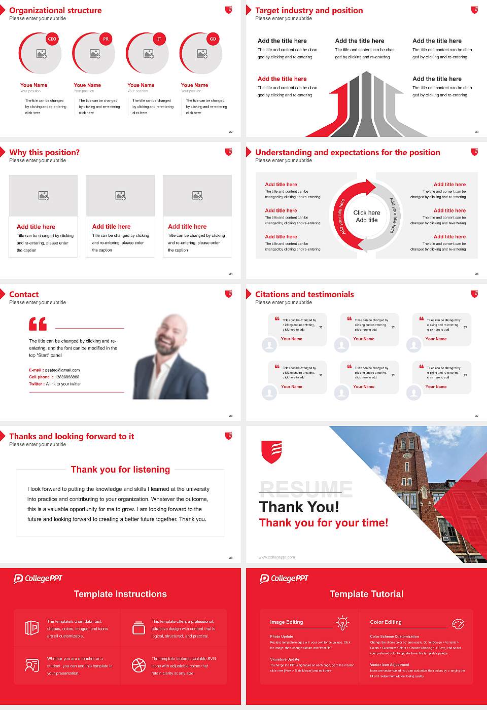 Grove City College Resume PPT Template16:9 ratio PPT effect preview image4