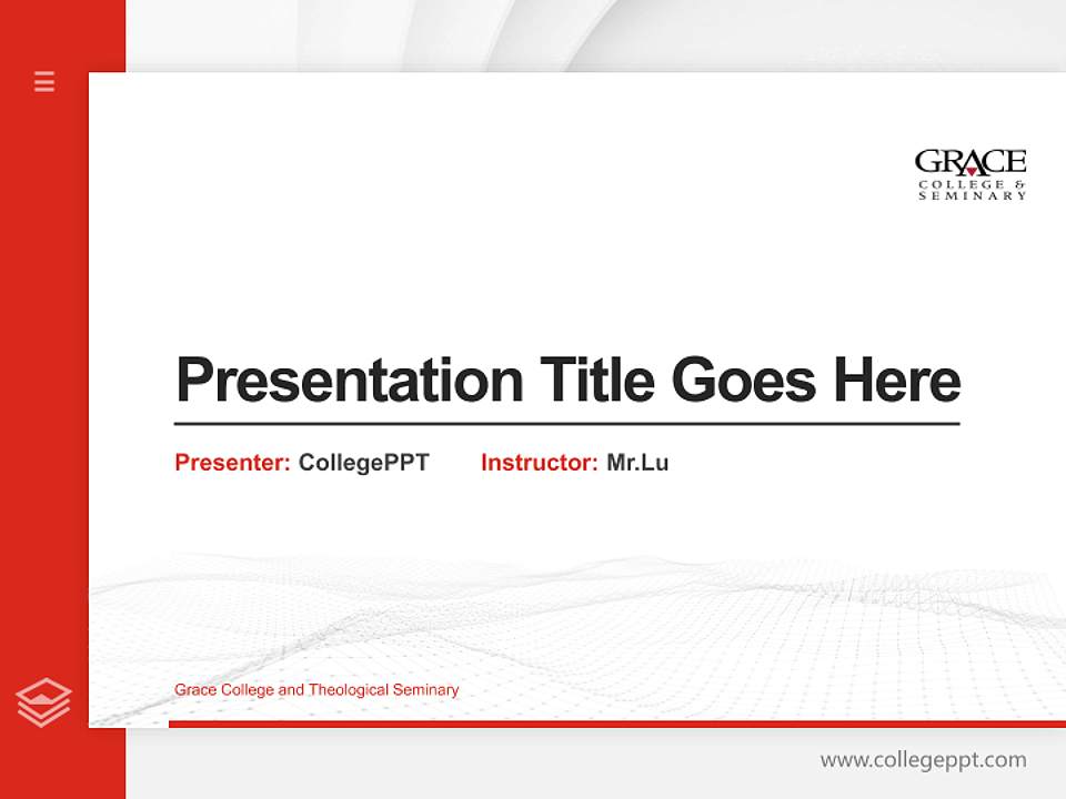Grace College and Theological Seminary Thesis Proposal/Graduation Defense PPT Template4:3 ratio PPT effect preview image5