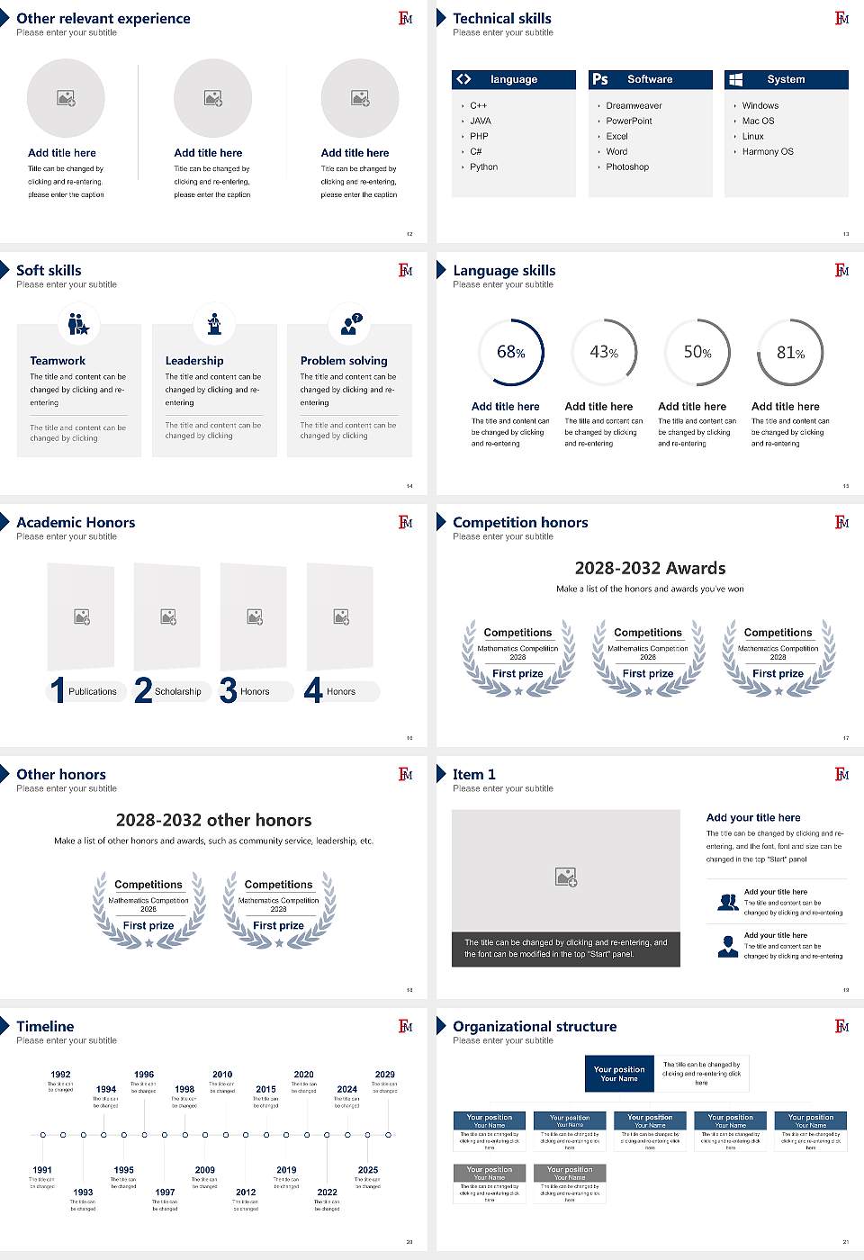 Francis Marion University Resume PPT Template16:9 ratio PPT effect preview image3