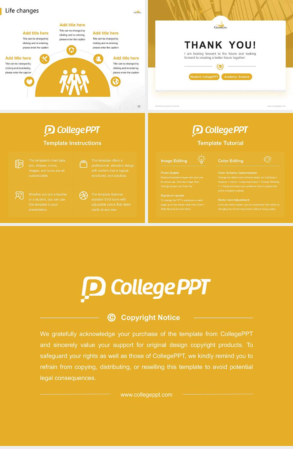 Grambling State University National Scholarship Defense PPT Template4:3 ratio PPT effect preview image4