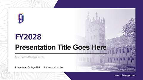 Garrett-Evangelical Theological Seminary Academic Presentation/Research Findings Report PPT Template