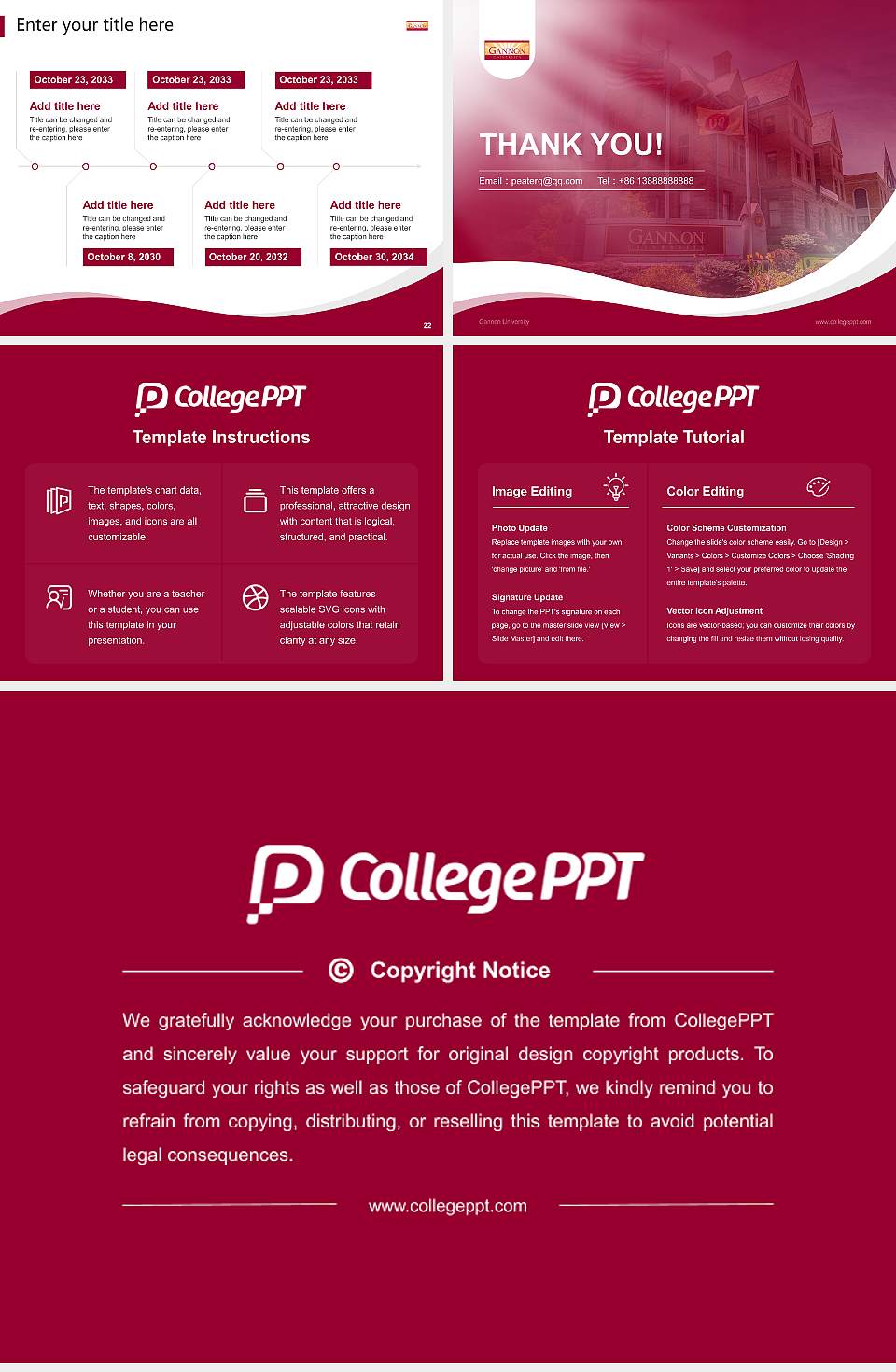Gannon University Lecture Sharing and Networking Event PPT Template4:3 ratio PPT effect preview image4