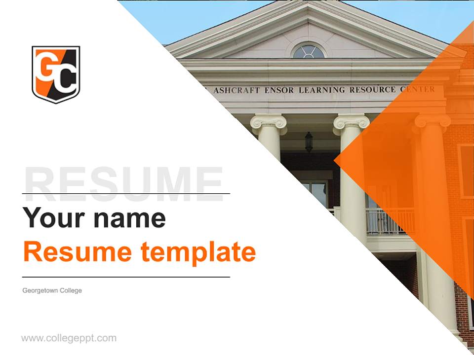 Georgetown College Resume PPT Template4:3 ratio PPT effect preview image5