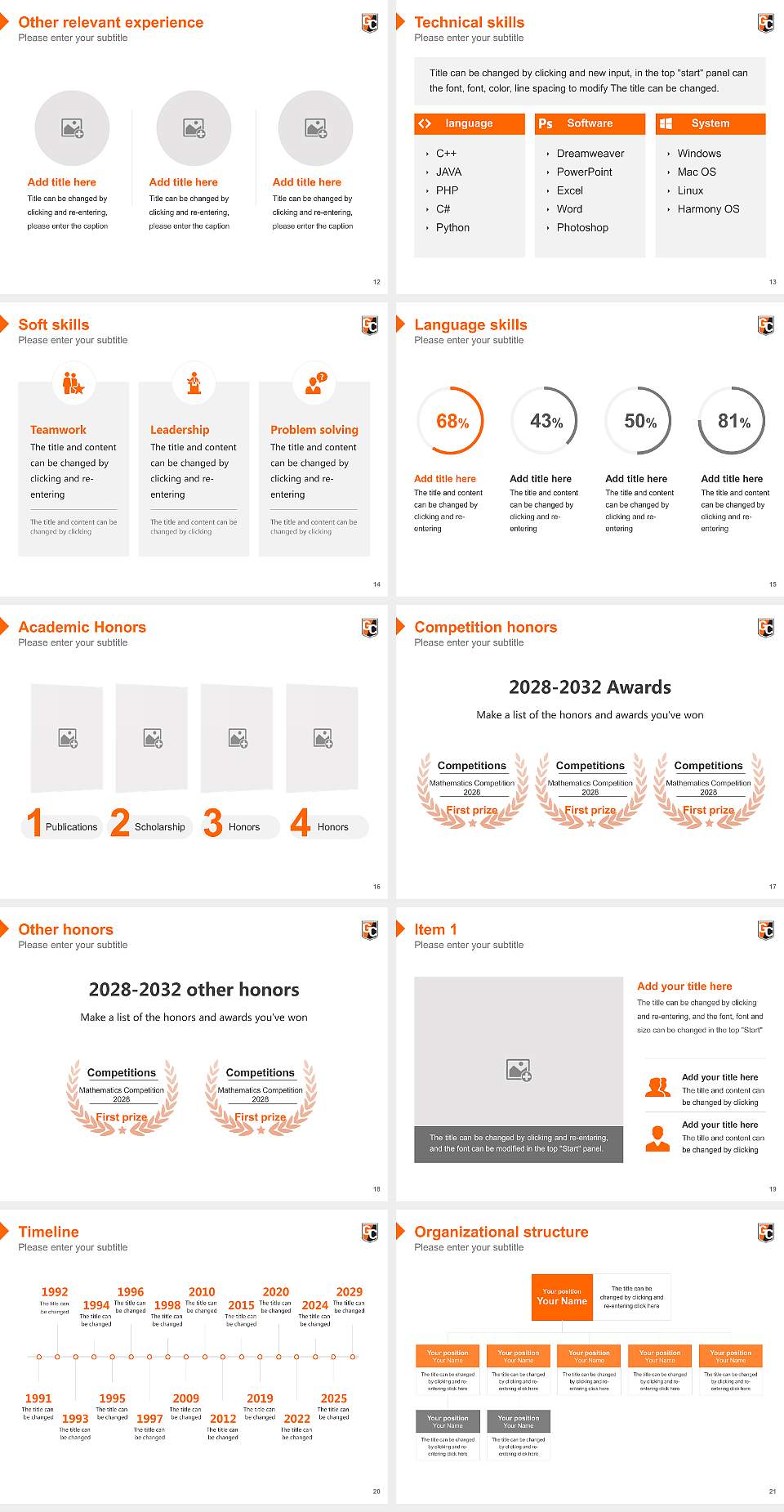 Georgetown College Resume PPT Template4:3 ratio PPT effect preview image3