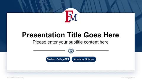 Francis Marion University National Scholarship Defense PPT Template