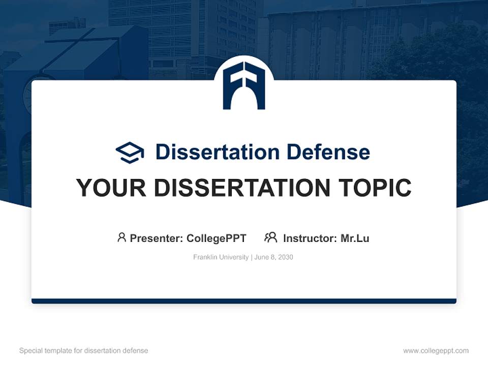 Franklin University Graduation Thesis Defense PPT Template4:3 ratio PPT effect preview image7