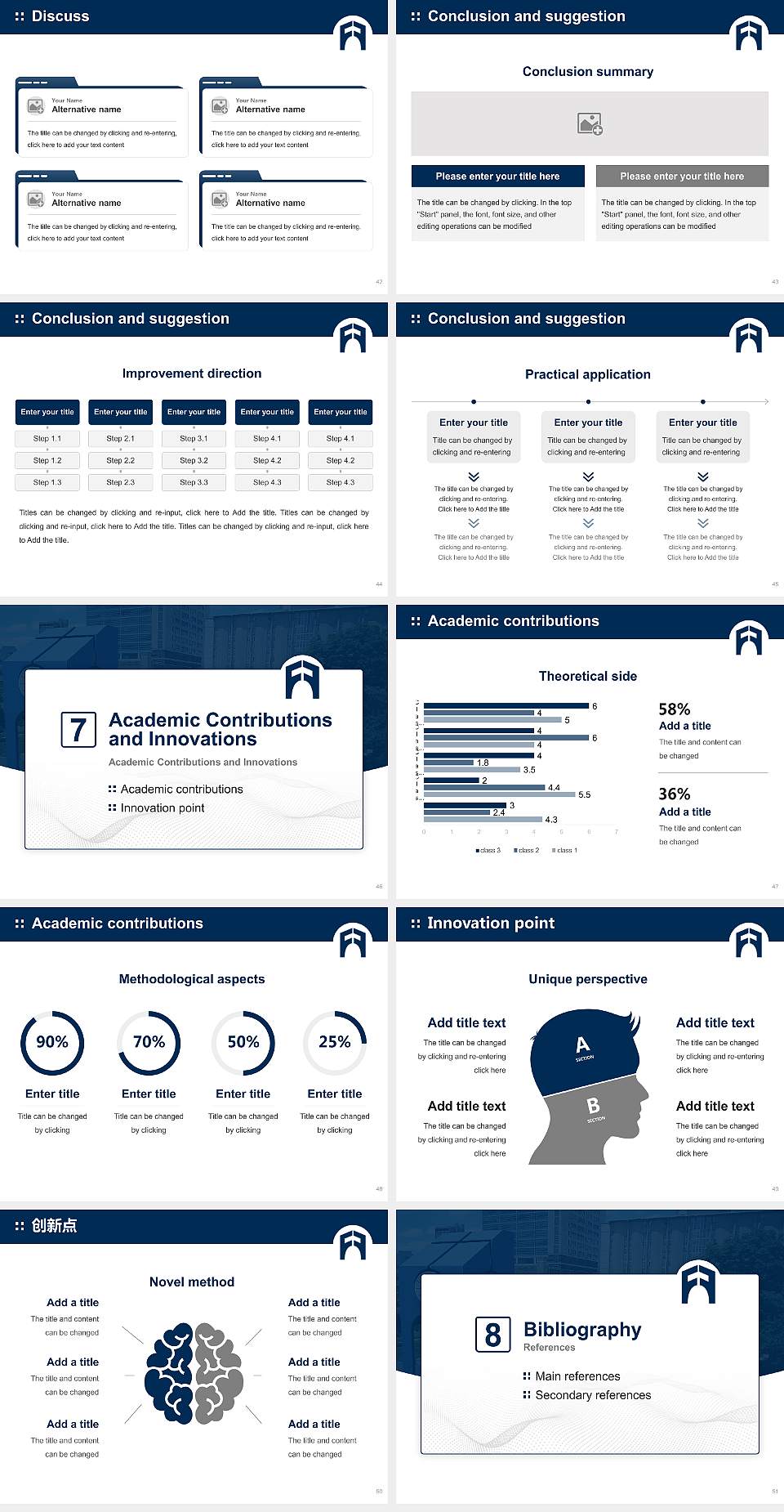 Franklin University Graduation Thesis Defense PPT Template4:3 ratio PPT effect preview image6
