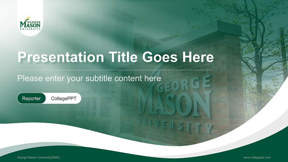 George Mason University(GMU) Lecture Sharing and Networking Event PPT Template16:9 ratio PPT effect preview image