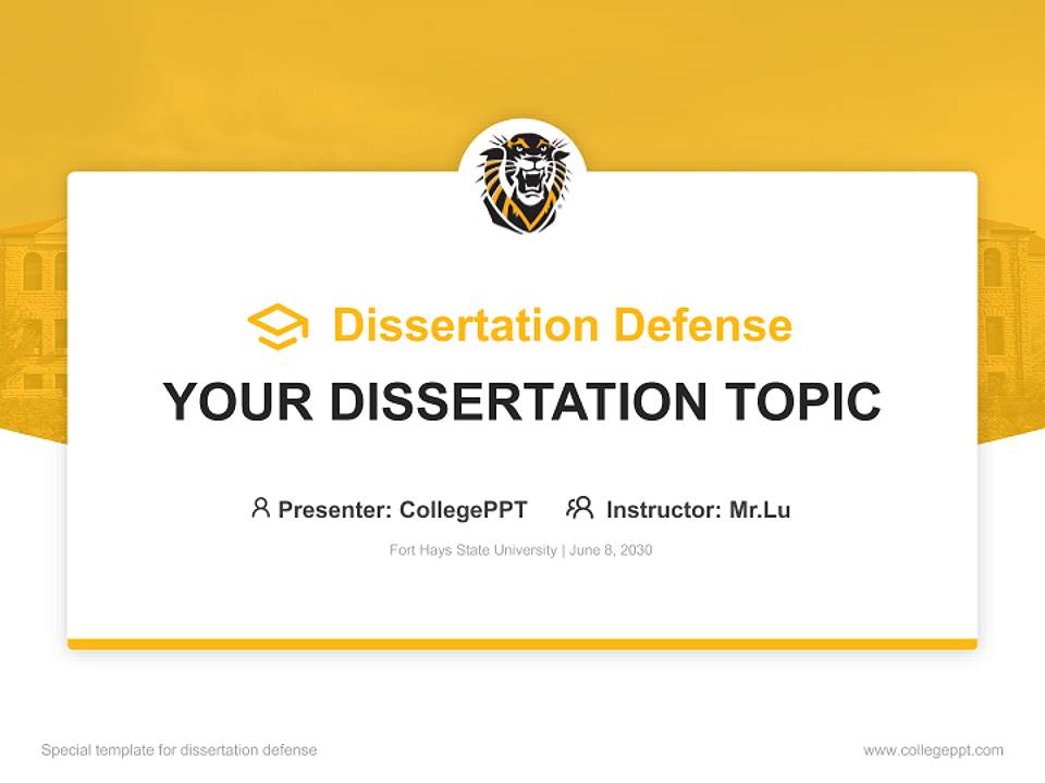 Fort Hays State University Graduation Thesis Defense PPT Template4:3 ratio PPT effect preview image7