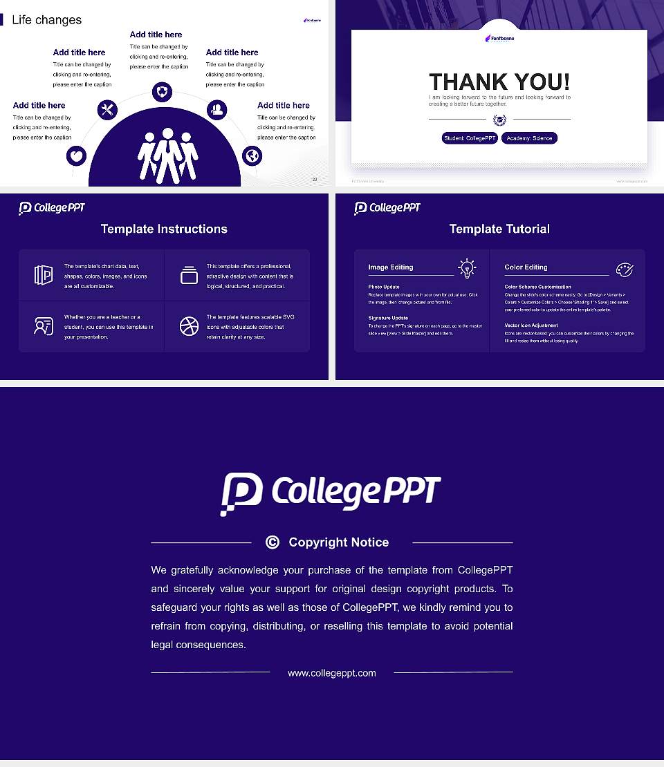 Fontbonne University National Scholarship Defense PPT Template16:9 ratio PPT effect preview image4