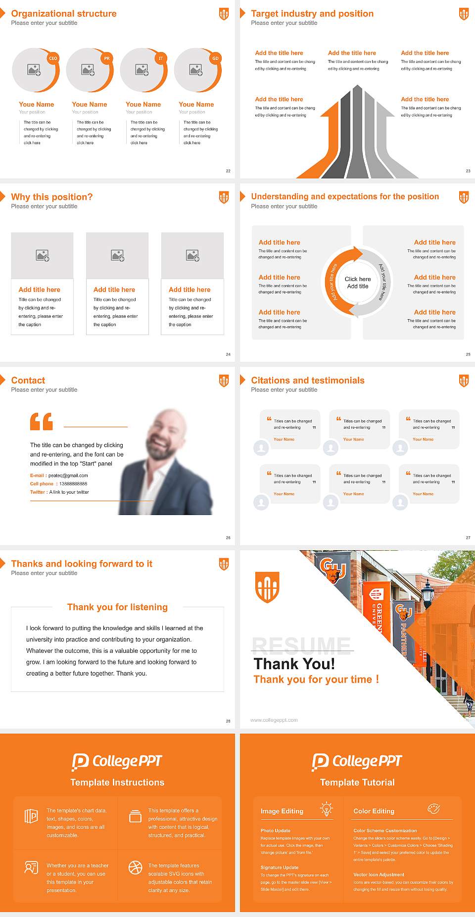 Greenville University Resume PPT Template4:3 ratio PPT effect preview image4