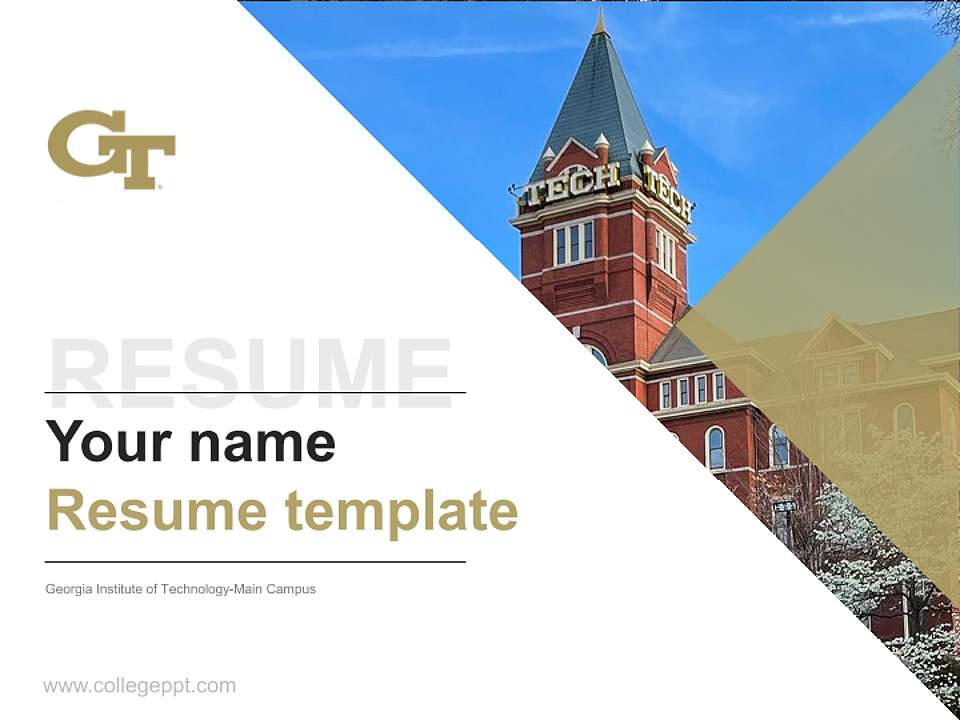 Georgia Institute of Technology-Main Campus Resume PPT Template4:3 ratio PPT effect preview image1