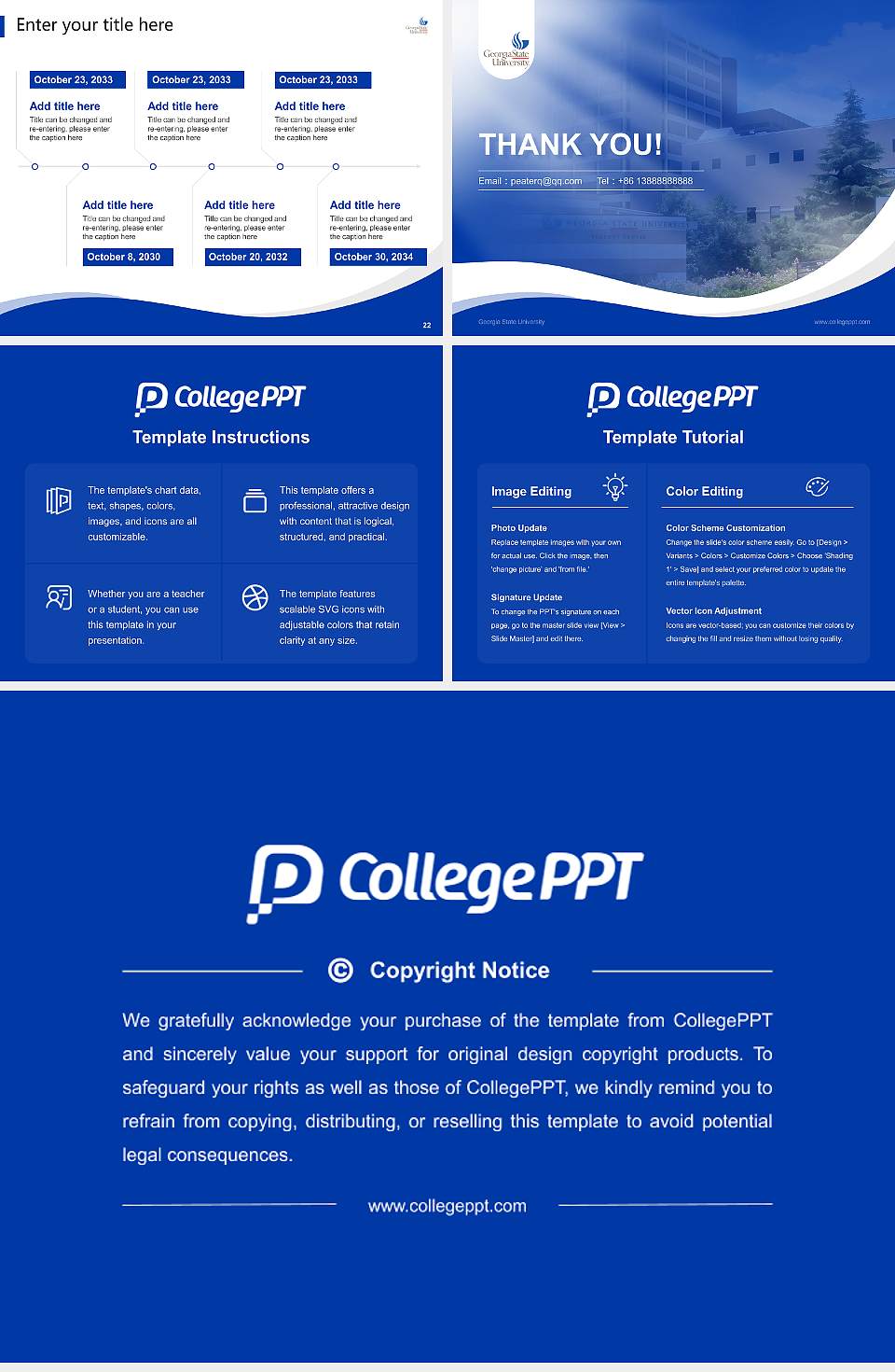 Georgia State University Lecture Sharing and Networking Event PPT Template4:3 ratio PPT effect preview image4