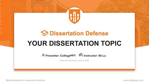 Greenville University Graduation Thesis Defense PPT Template