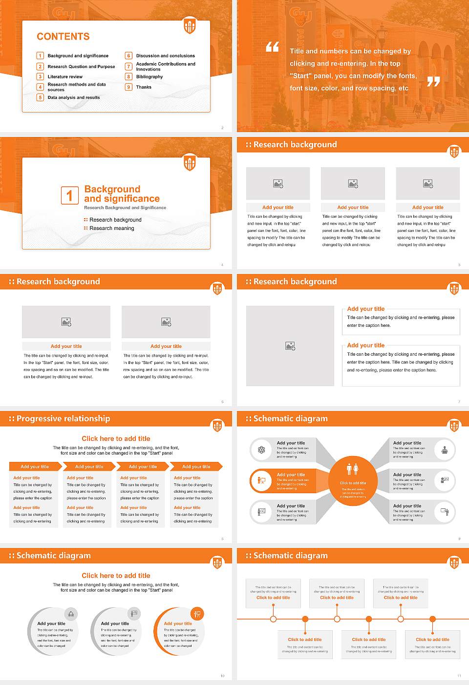 Greenville University Graduation Thesis Defense PPT Template16:9 ratio PPT effect preview image2