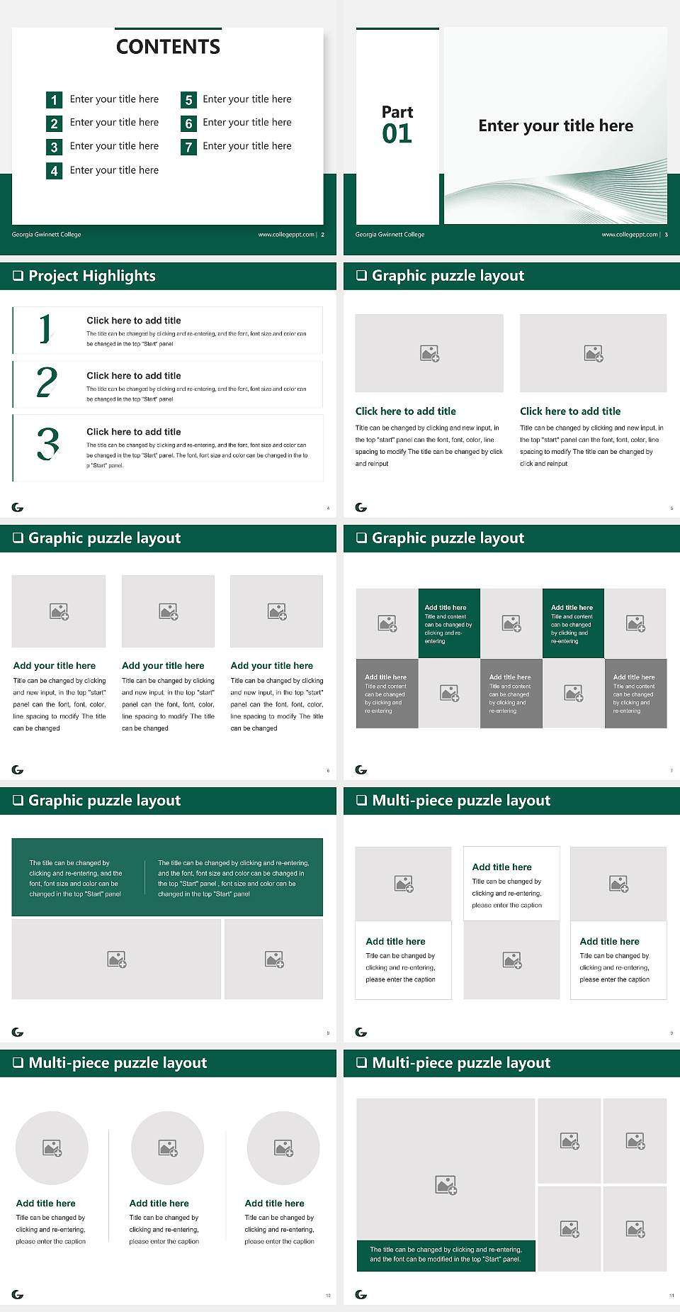 Georgia Gwinnett College General Purpose PPT Template4:3 ratio PPT effect preview image2