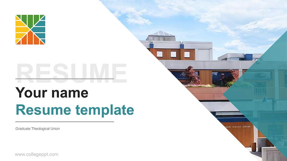 Graduate Theological Union Resume PPT Template16:9 ratio PPT effect preview image1