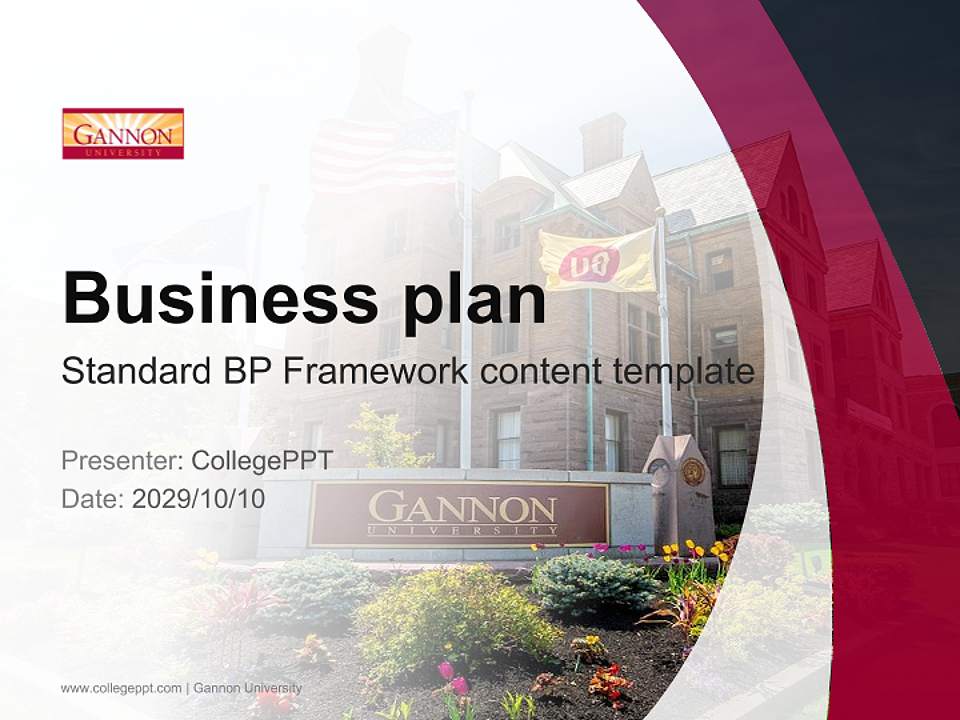 Gannon University Competition/Entrepreneurship Contest PPT Template4:3 ratio PPT effect preview image9