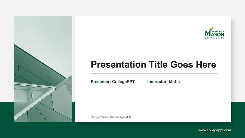 George Mason University(GMU) General Purpose PPT Template16:9 ratio PPT effect preview image