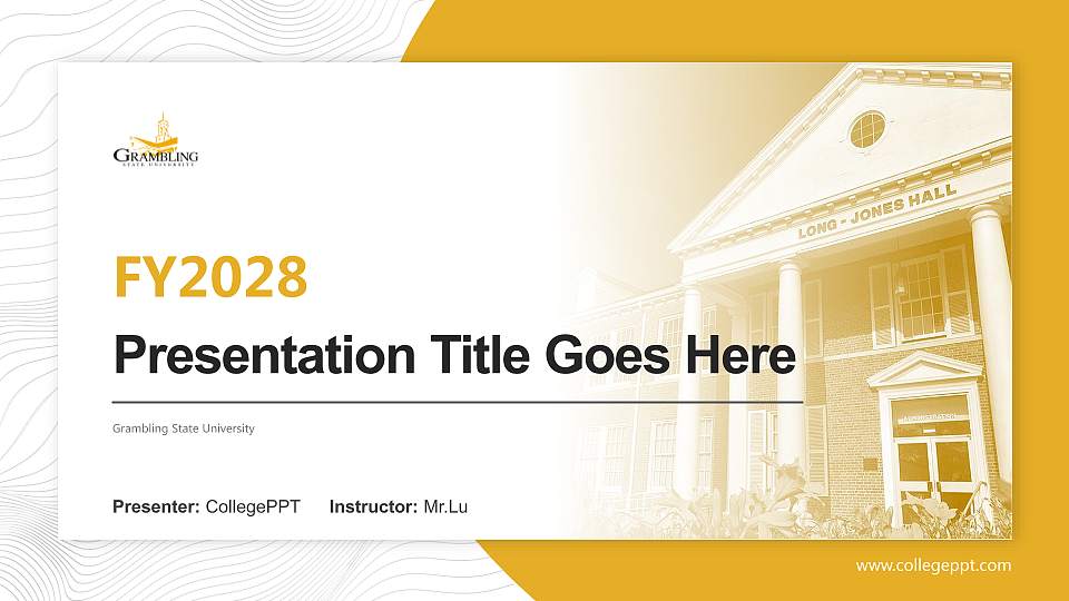Grambling State University Academic Presentation/Research Findings Report PPT Template16:9 ratio PPT effect preview image