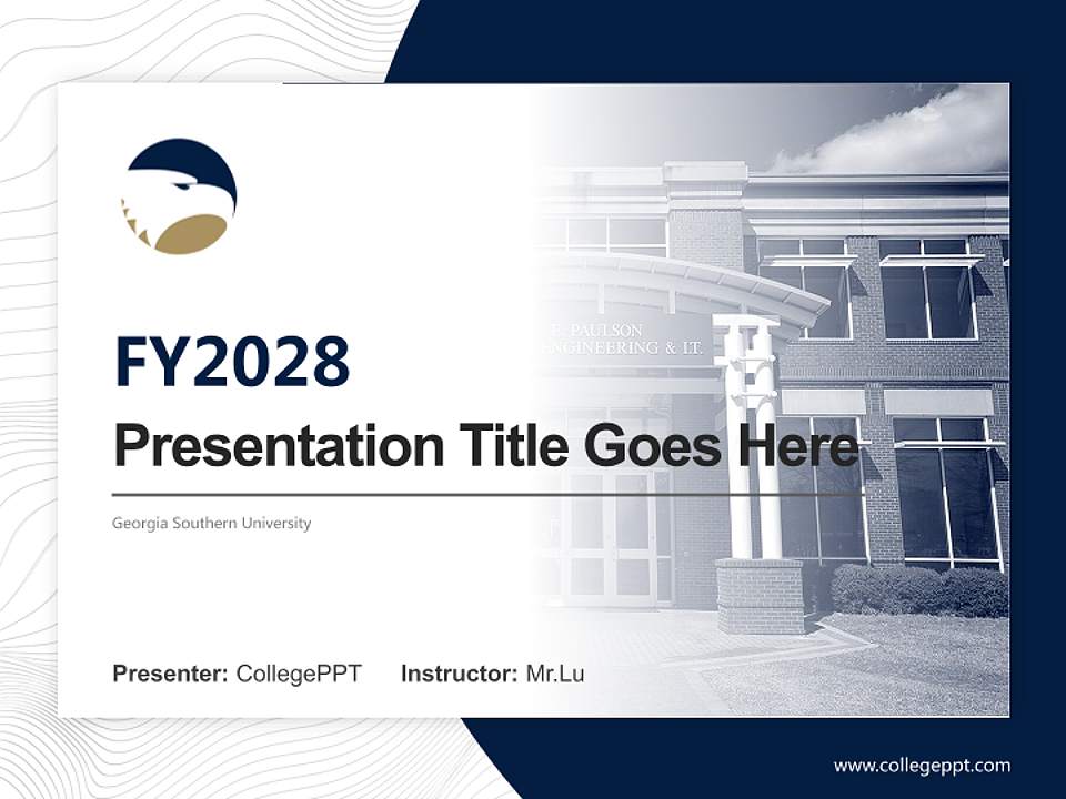 Georgia Southern University Academic Presentation/Research Findings Report PPT Template4:3 ratio PPT effect preview image5
