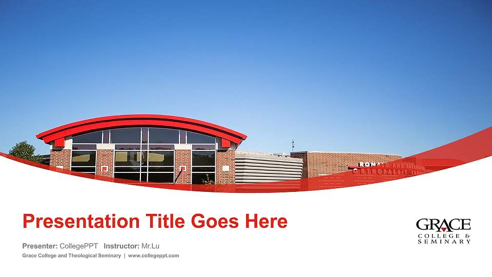 Grace College and Theological Seminary Course/Courseware Creation PPT Template16:9 ratio PPT effect preview image