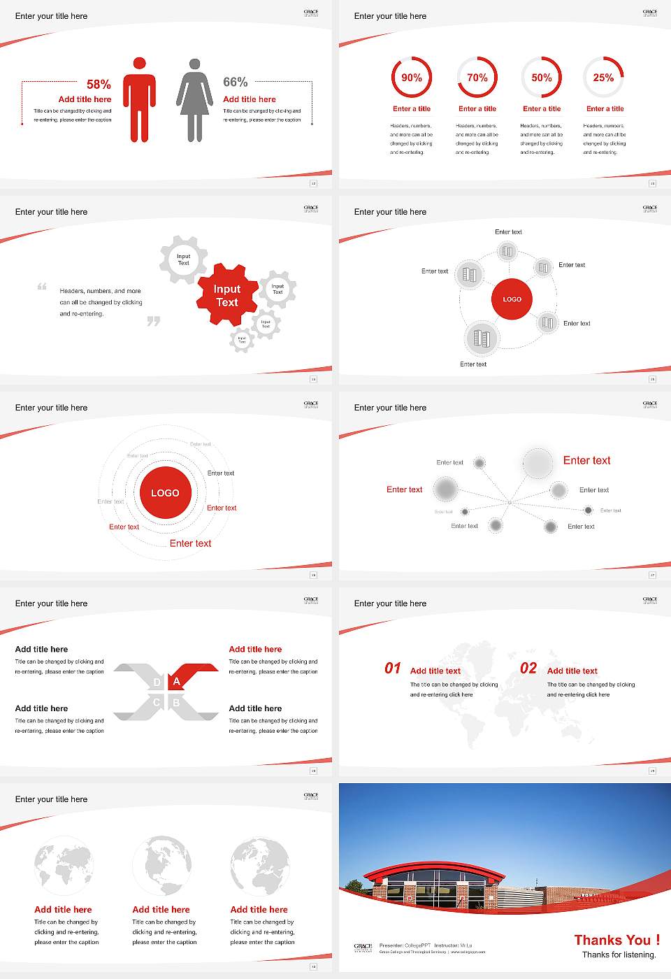 Grace College and Theological Seminary Course/Courseware Creation PPT Template16:9 ratio PPT effect preview image4