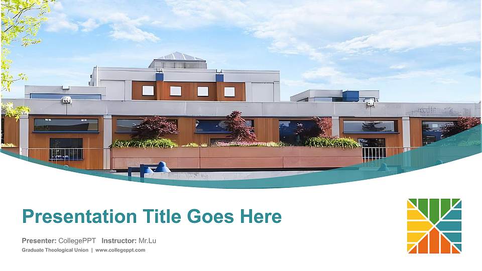 Graduate Theological Union Course/Courseware Creation PPT Template16:9 ratio PPT effect preview image