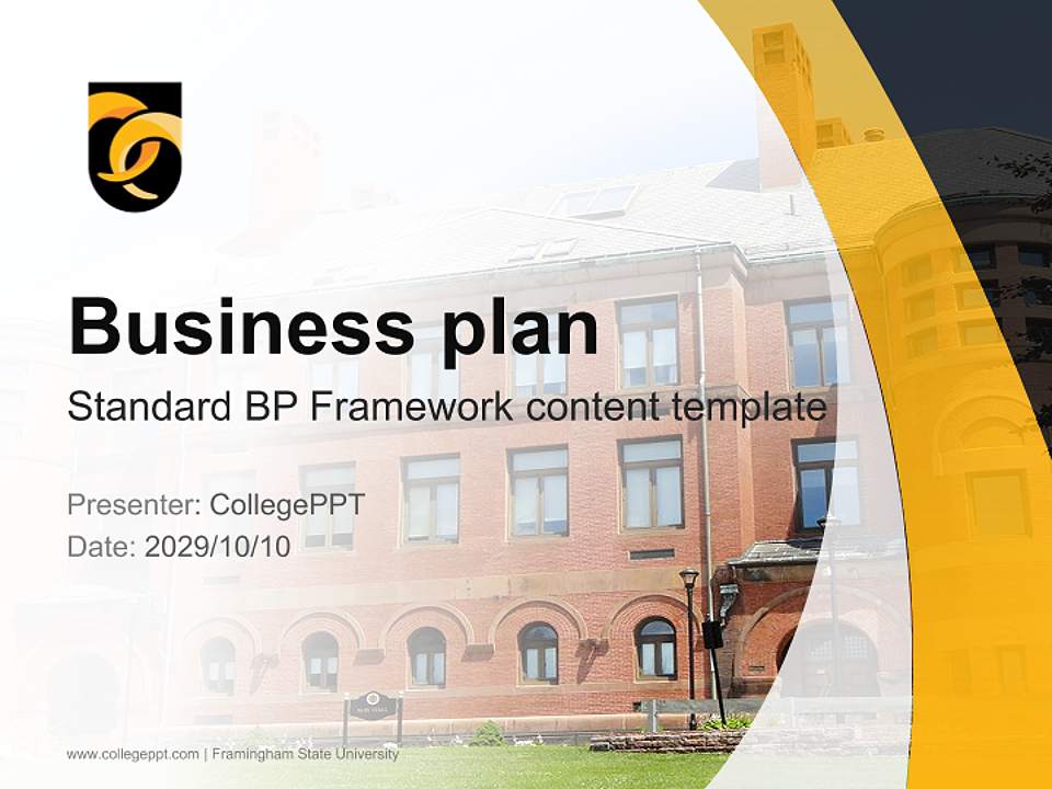 Framingham State University Competition/Entrepreneurship Contest PPT Template4:3 ratio PPT effect preview image9