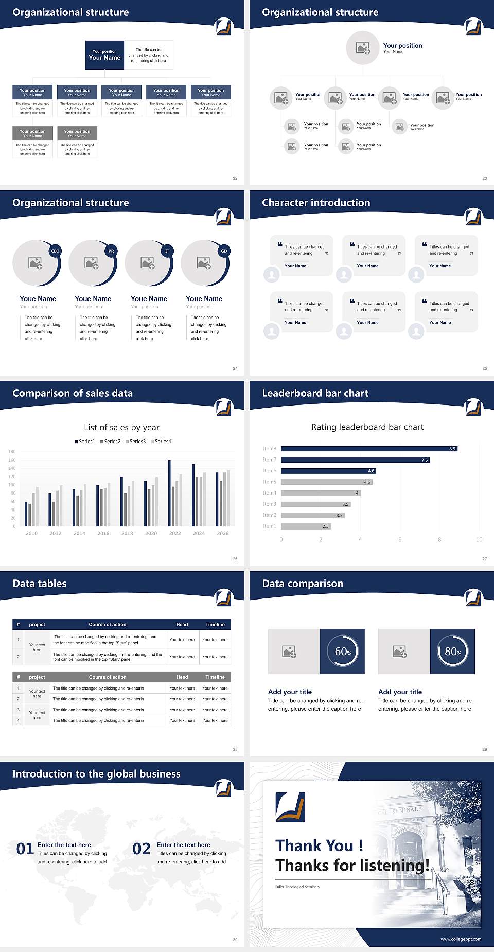 Fuller Theological Seminary Academic Presentation/Research Findings Report PPT Template4:3 ratio PPT effect preview image4