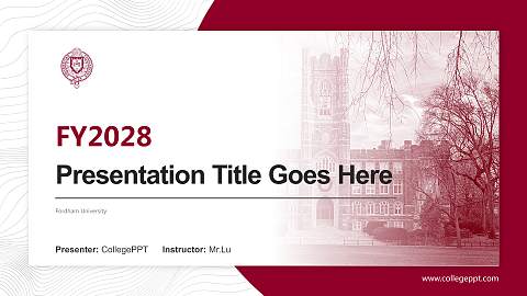 Fordham University Academic Presentation/Research Findings Report PPT Template