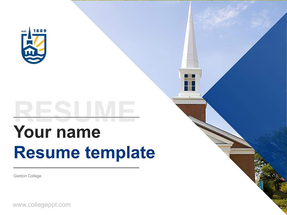 Gordon College Resume PPT Template4:3 ratio PPT effect preview image5