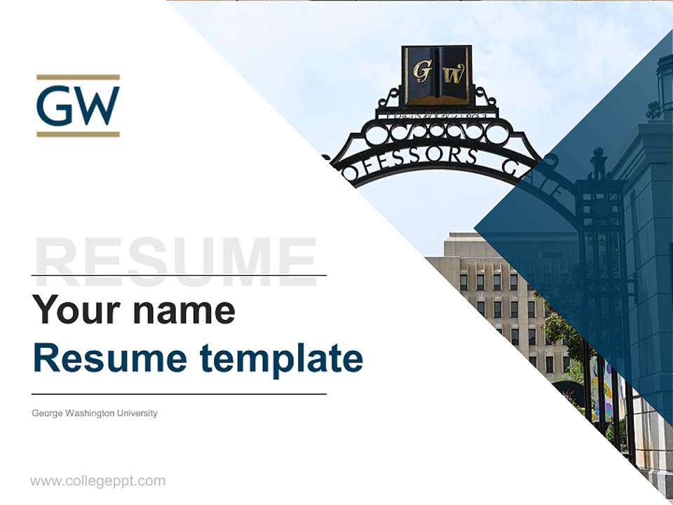 George Washington University Resume PPT Template4:3 ratio PPT effect preview image5