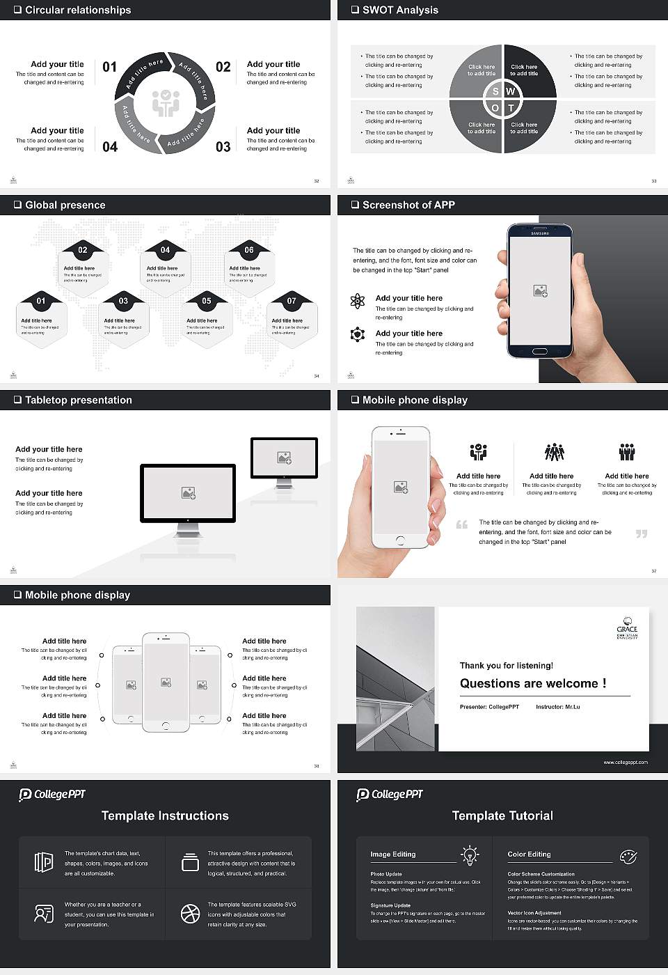 Grace Christian University General Purpose PPT Template16:9 ratio PPT effect preview image5