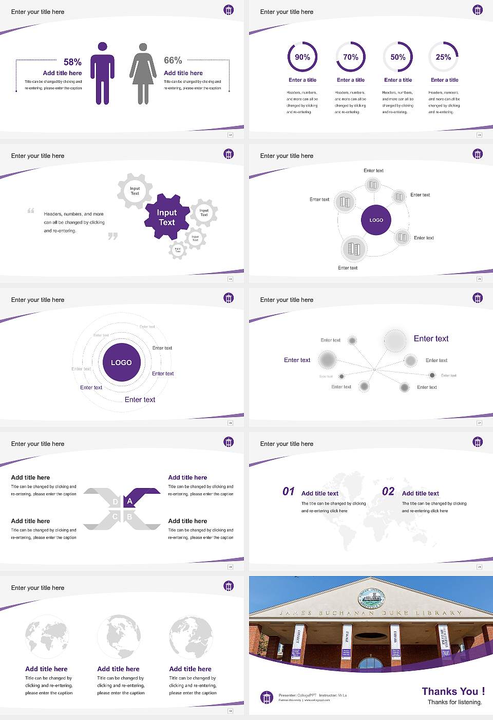 Furman University Course/Courseware Creation PPT Template16:9 ratio PPT effect preview image4