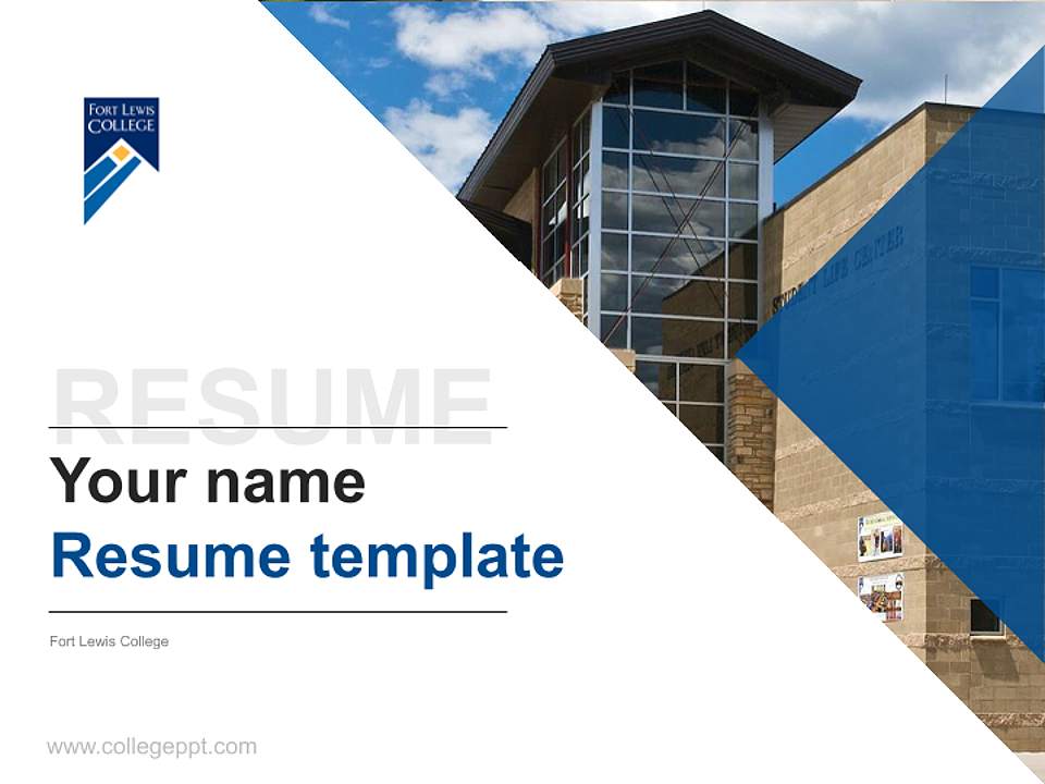 Fort Lewis College Resume PPT Template4:3 ratio PPT effect preview image5