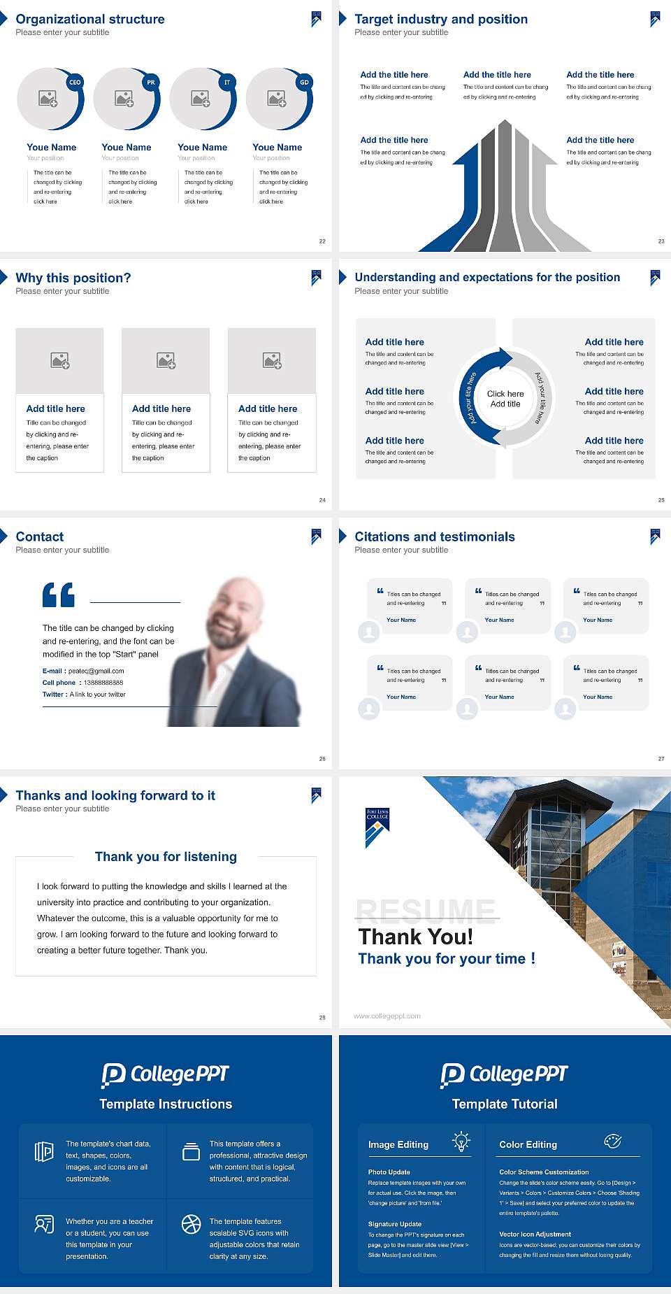 Fort Lewis College Resume PPT Template4:3 ratio PPT effect preview image4