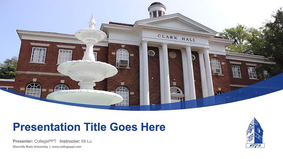 Glenville State University Course/Courseware Creation PPT Template16:9 ratio PPT effect preview image