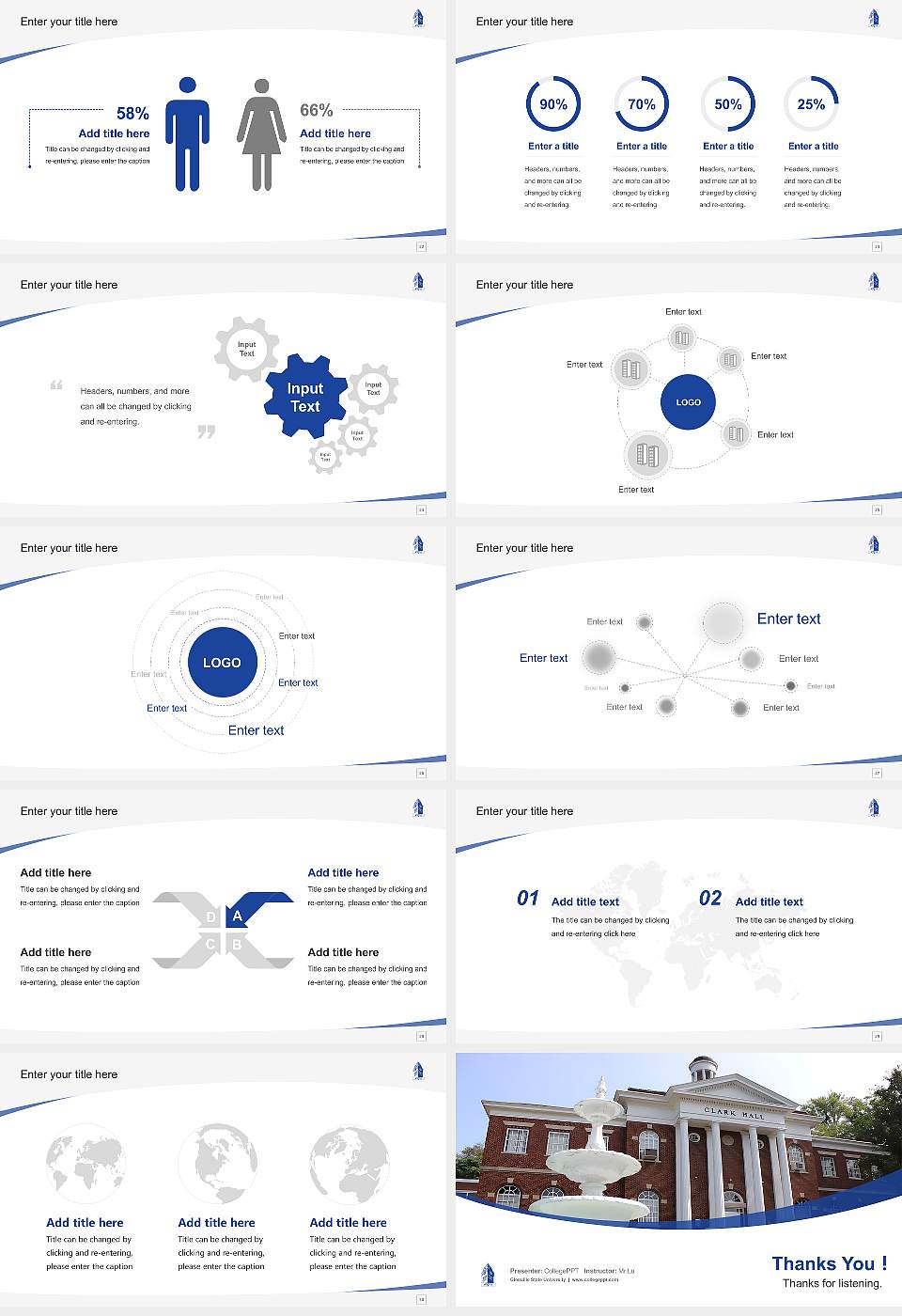 Glenville State University Course/Courseware Creation PPT Template16:9 ratio PPT effect preview image4