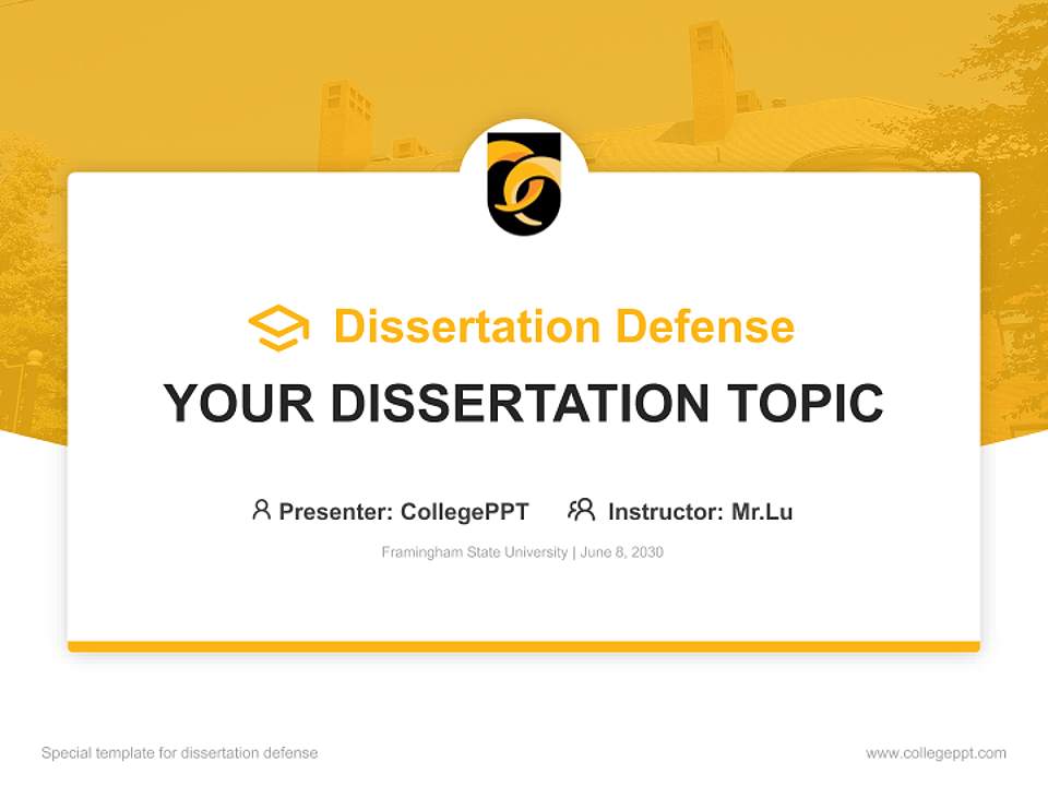 Framingham State University Graduation Thesis Defense PPT Template4:3 ratio PPT effect preview image7