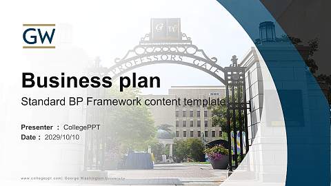 George Washington University Competition/Entrepreneurship Contest PPT Template