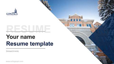 Gonzaga University Resume PPT Template