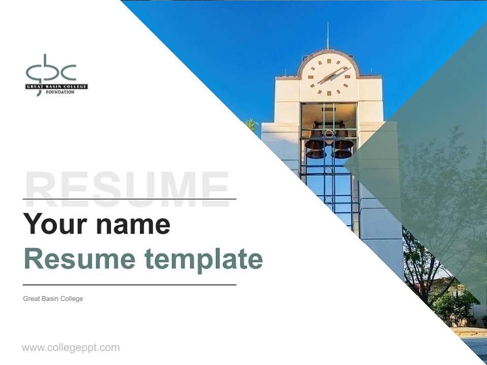 Great Basin College Resume PPT Template4:3 ratio PPT effect preview image5